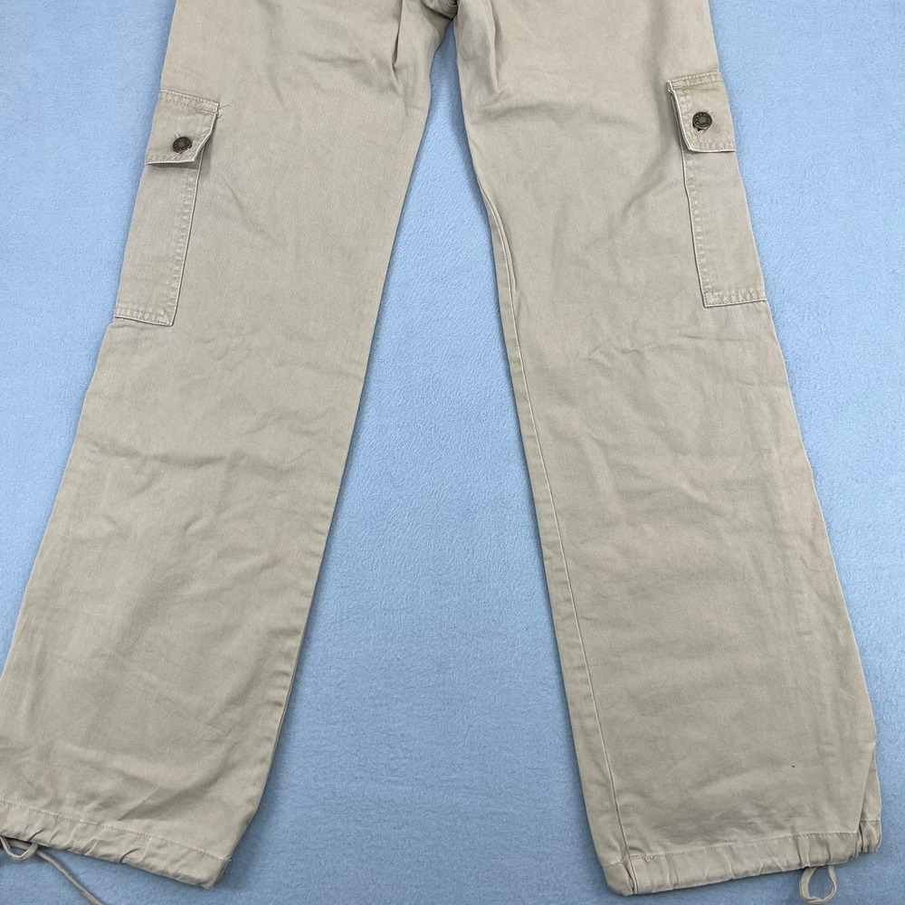 Forever 21 Womens XS Khaki Tan Cotton‎ Wide Leg Cargo Utility Pants Vtg Y2K USA - Picture 12 of 14